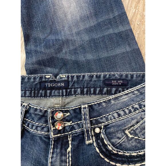 Vigoss Dublin Capri Jeans Mid Rise Embroidered Women’s Junior’s Sz 11/12 - Picture 3 of 5